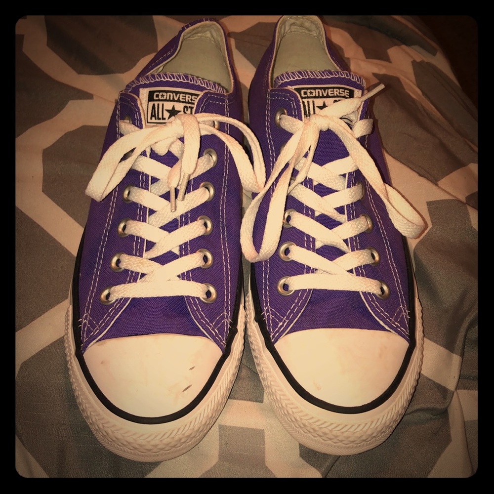 Purple converse size 8, red 7, teal 7